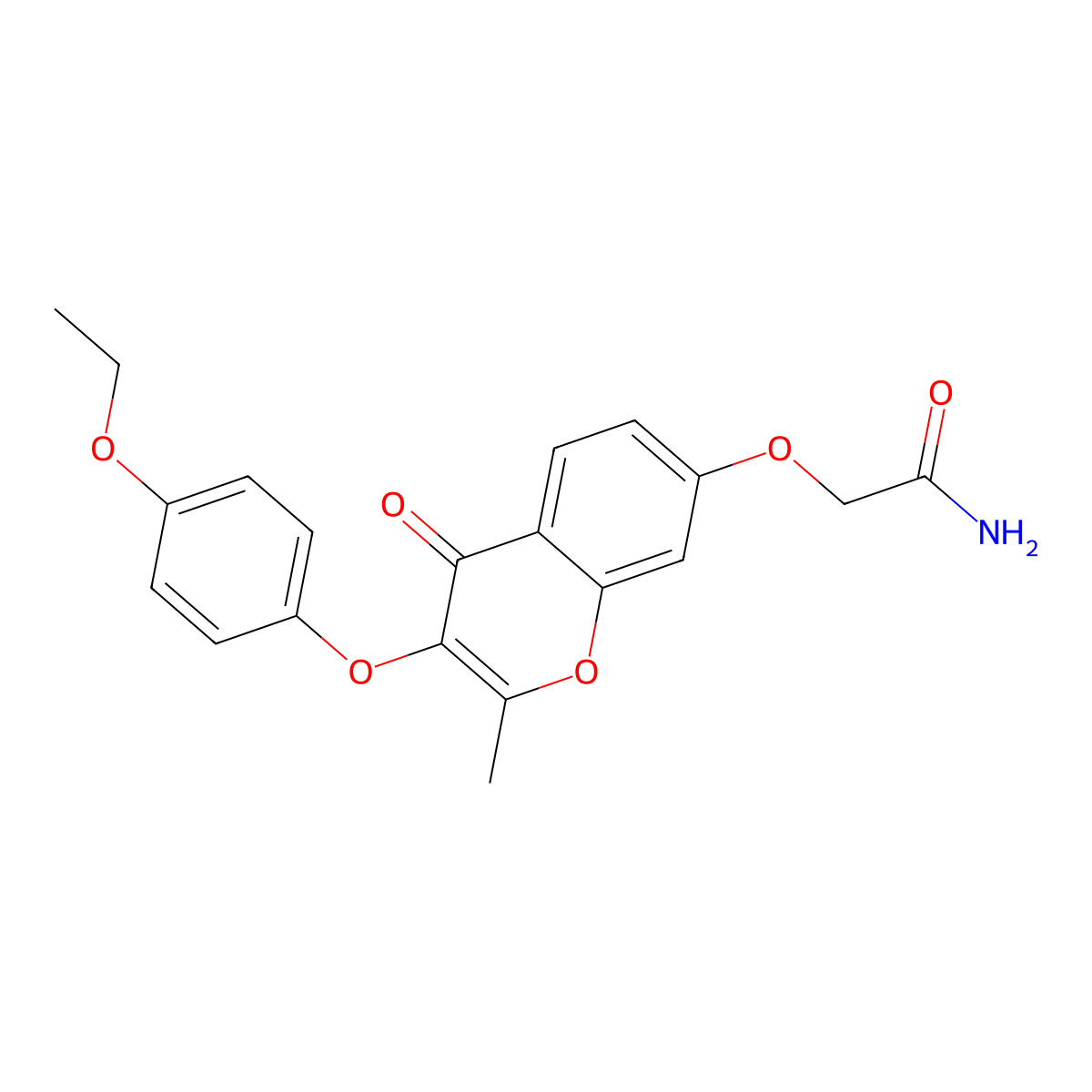 2-{[3-(4-ethoxyphenoxy)-2-methyl-4-oxo-4H-chromen-7-yl]oxy}acetamide molecular structure, CAS 306321-90-4