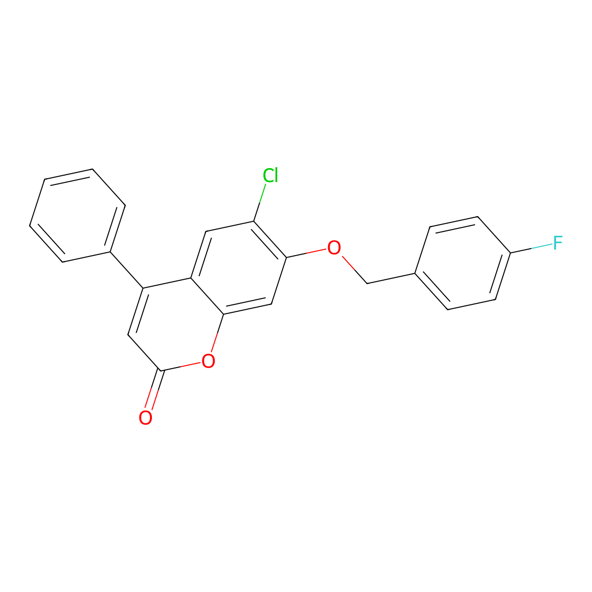 6-Chloro-7-[(4-fluorophenyl)methoxy]-4-phenylchromen-2-one molecular structure, CAS 306321-92-6