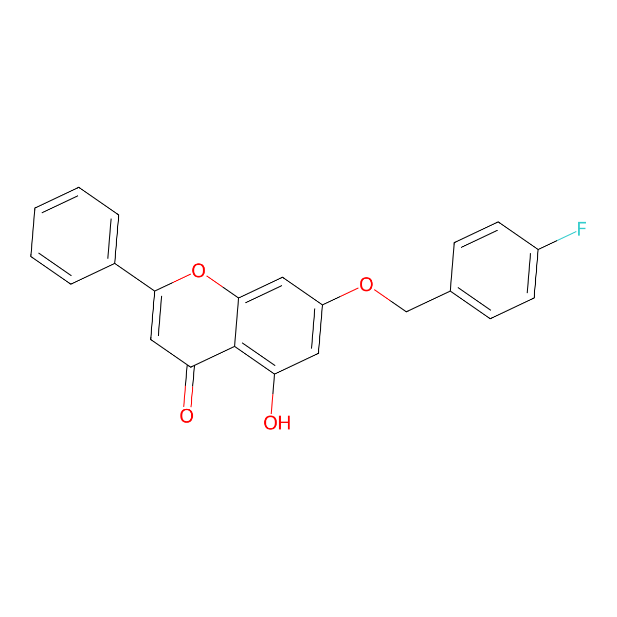 7-[(4-Fluorophenyl)methoxy]-5-hydroxy-2-phenylchromen-4-one molecular structure, CAS 306321-93-7