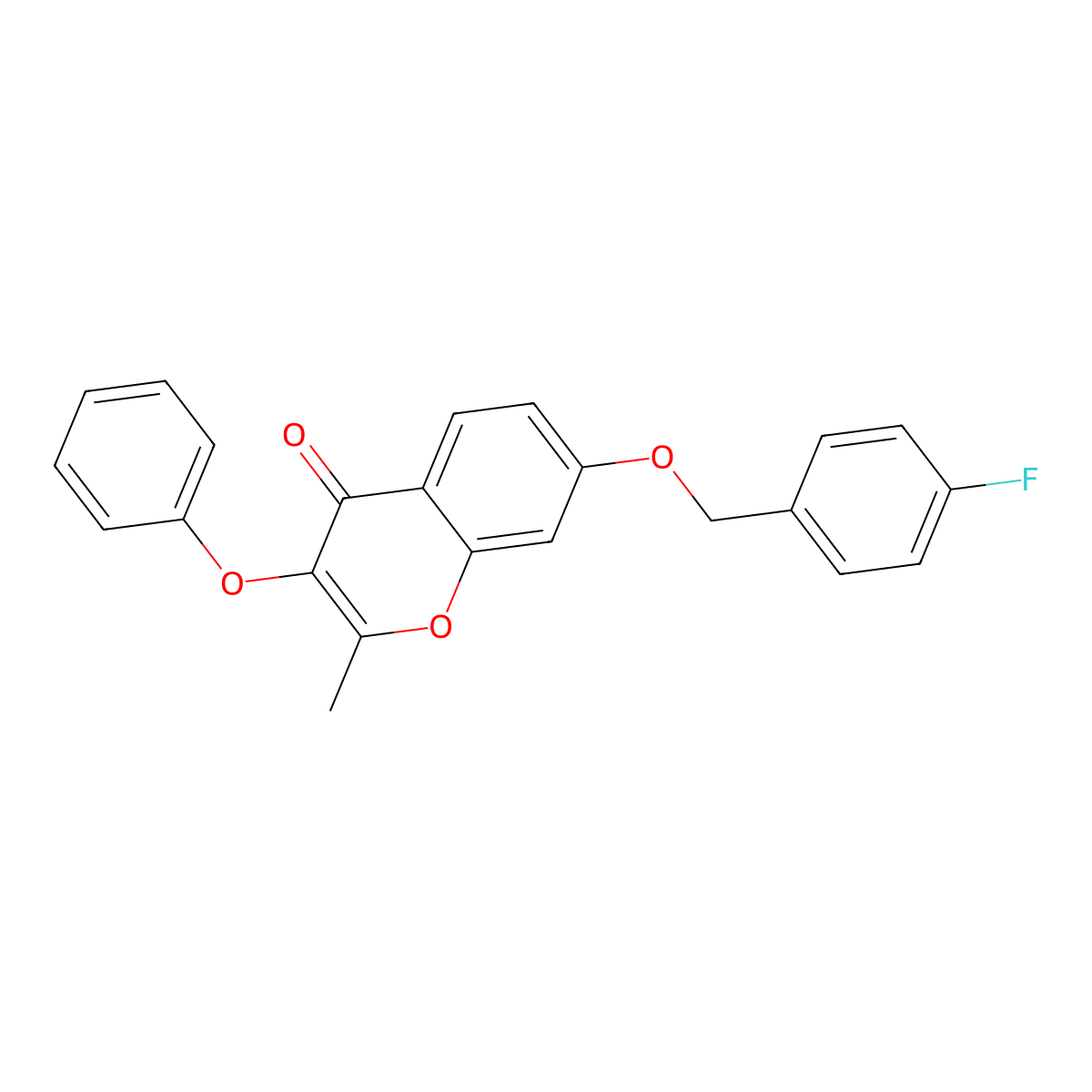 7-[(4-fluorobenzyl)oxy]-2-methyl-3-phenoxy-4H-chromen-4-one molecular structure, CAS 306321-94-8