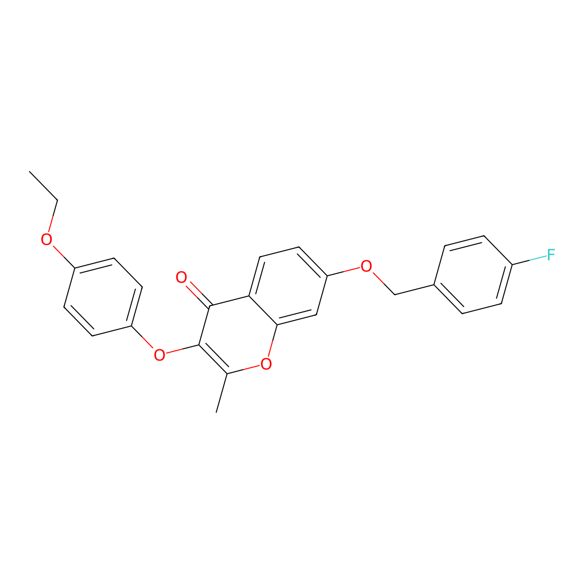 3-(4-ethoxyphenoxy)-7-[(4-fluorobenzyl)oxy]-2-methyl-4H-chromen-4-one molecular structure, CAS 306321-95-9