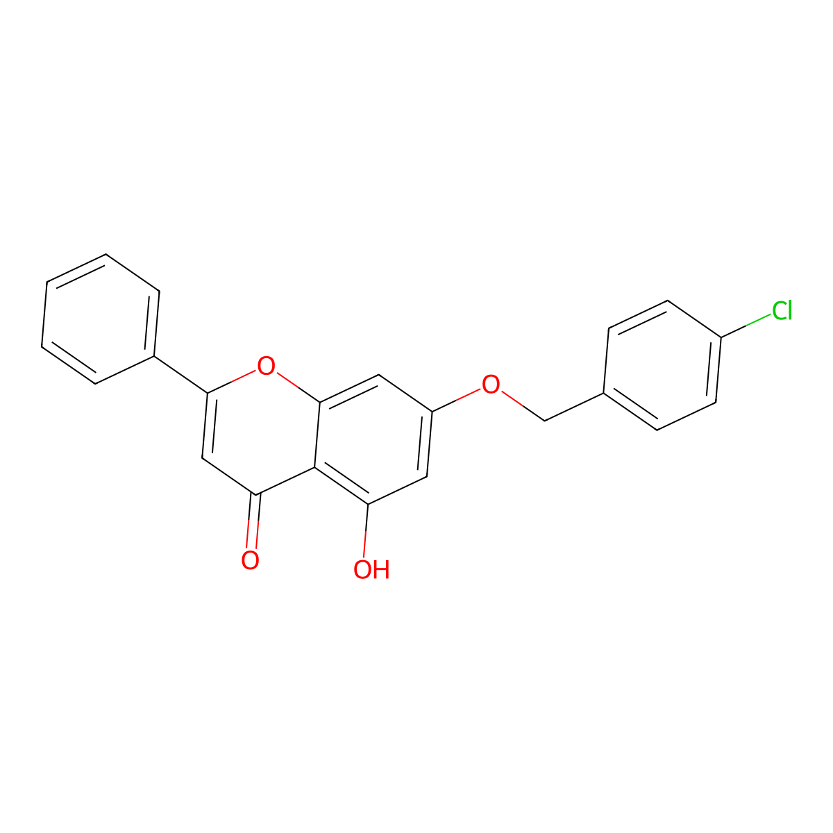 7-[(4-Chlorophenyl)methoxy]-5-hydroxy-2-phenylchromen-4-one molecular structure, CAS 306321-96-0