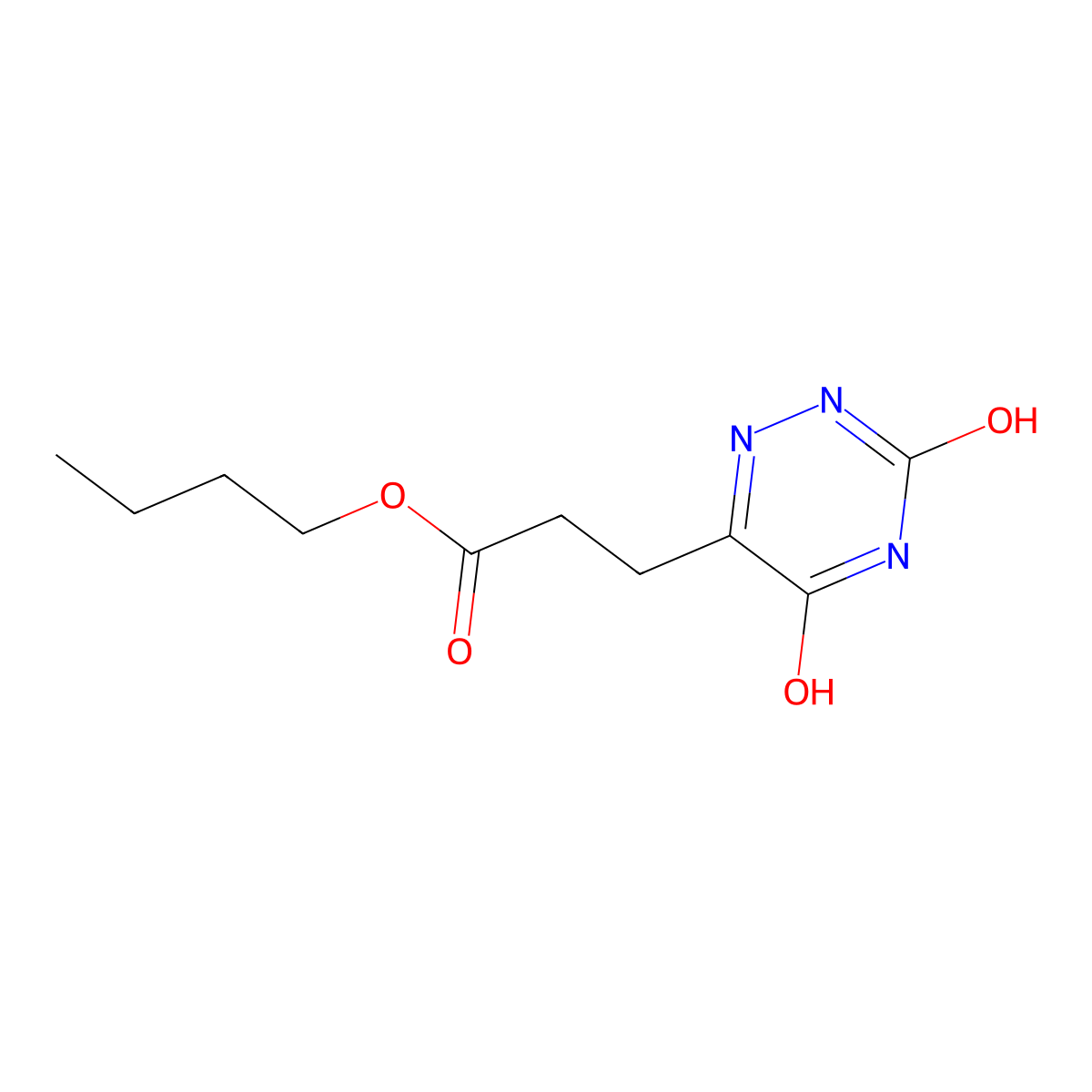 Butyl 3-(3,5-dioxo-2,3,4,5-tetrahydro-1,2,4-triazin-6-yl)propanoate molecular structure, CAS 306323-27-3