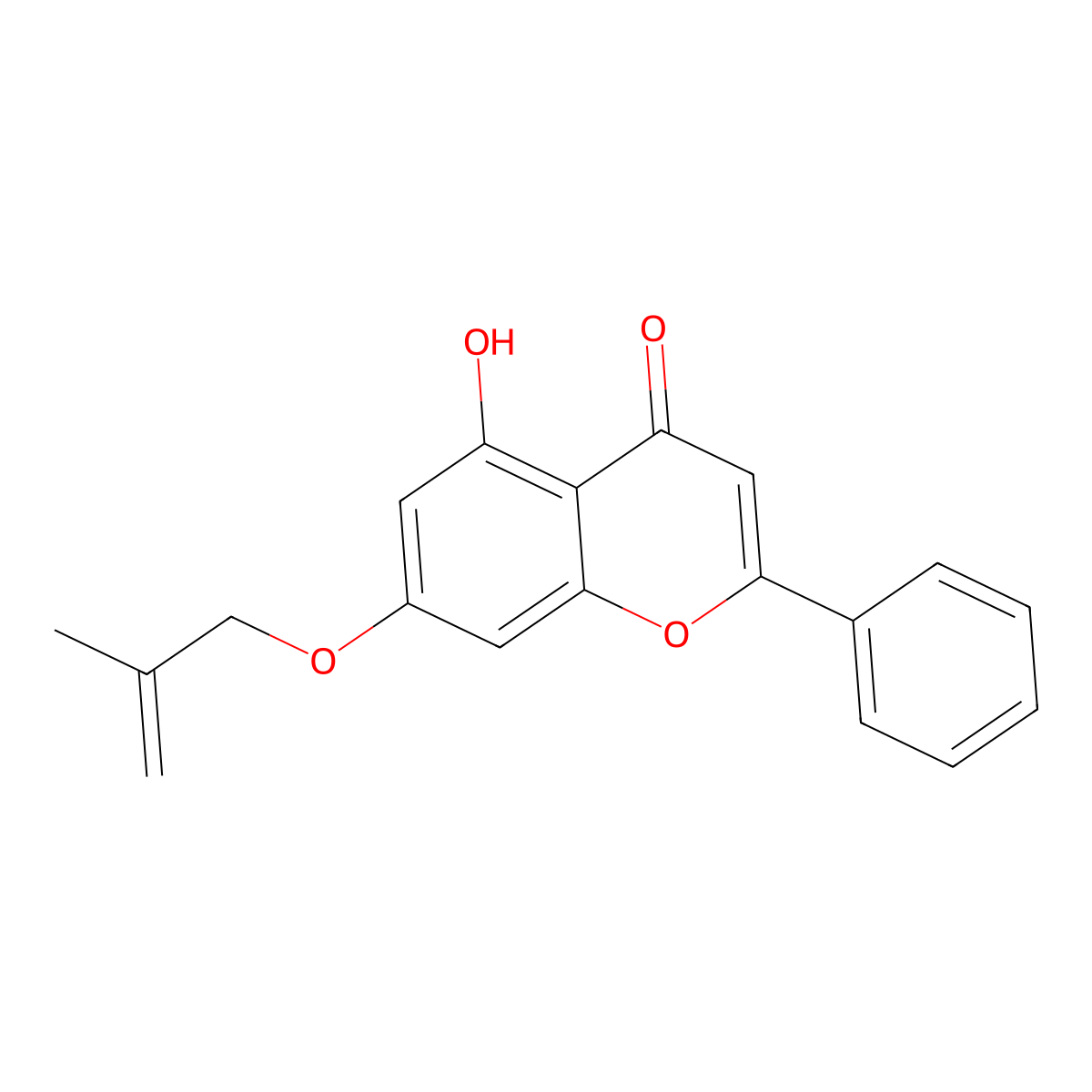 5-hydroxy-7-[(2-methylprop-2-enyl)oxy]-2-phenyl-4H-chromen-4-one molecular structure, CAS 306324-36-7