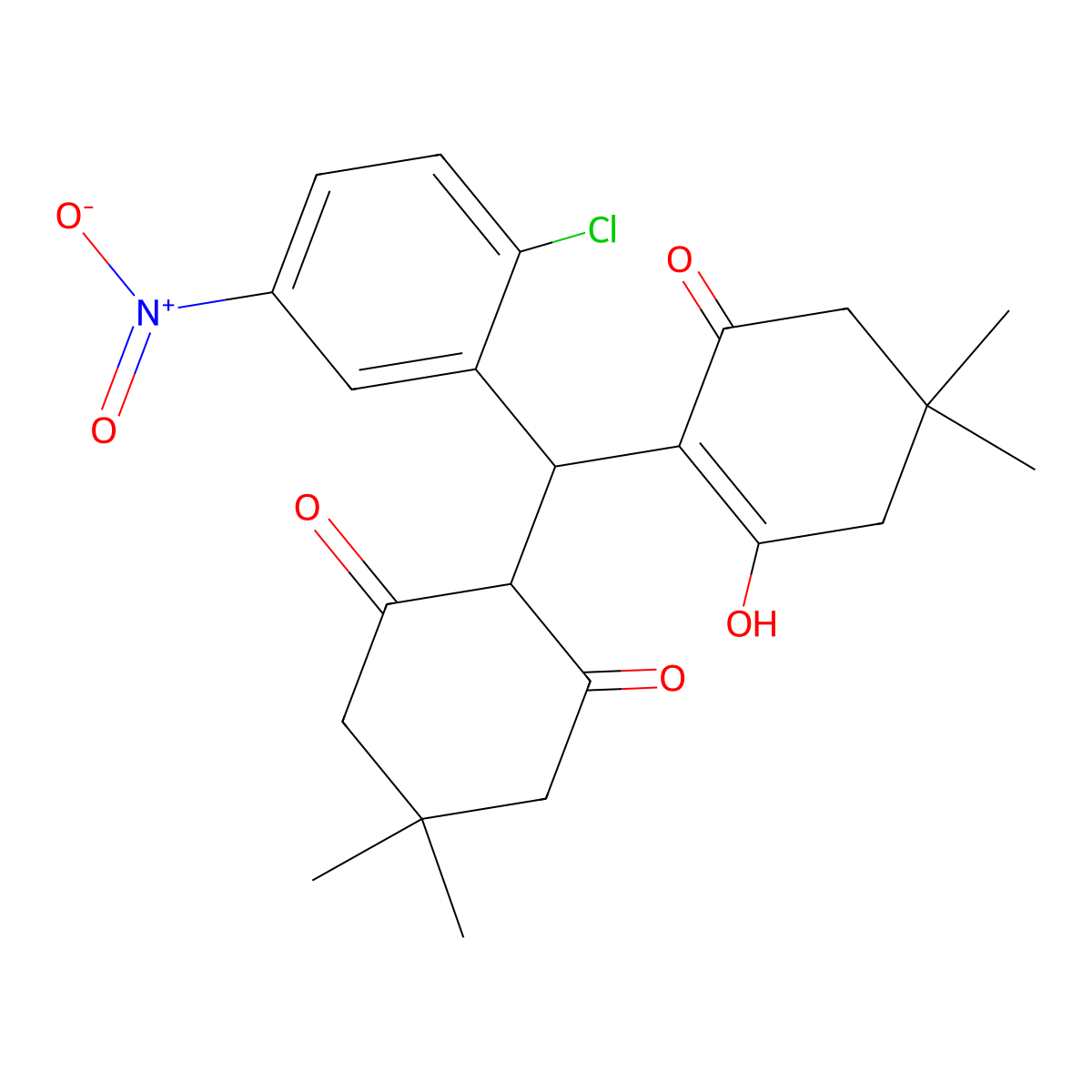 2-[(2-Chloro-5-nitrophenyl)(2-hydroxy-4,4-dimethyl-6-oxo-1-cyclohexen-1-yl)methyl]-5,5-dimethyl-1,3-cyclohexanedione molecular structure, CAS 306324-82-3