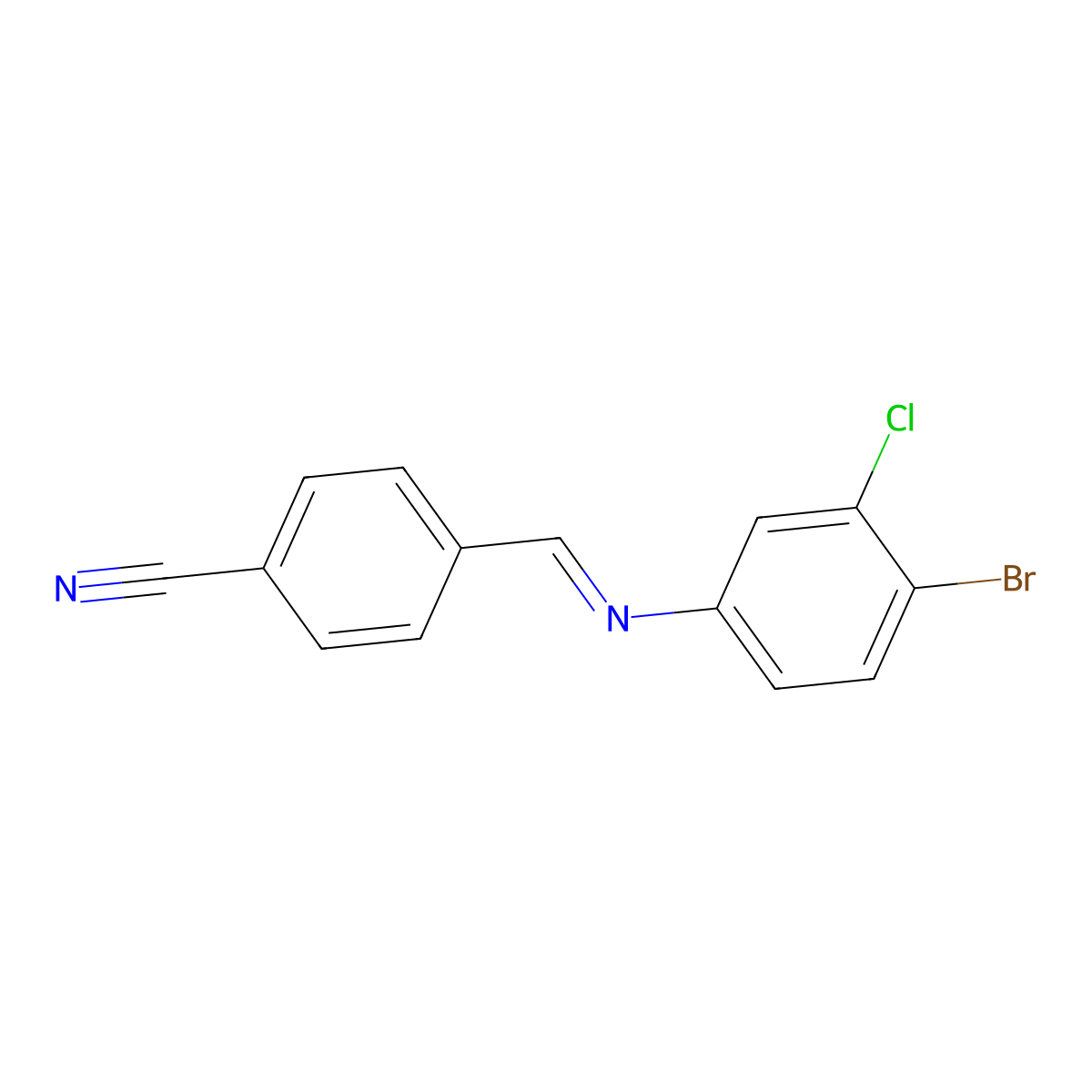 4-{[(4-Bromo-3-chlorophenyl)imino]methyl}benzonitrile molecular structure, CAS 306324-86-7