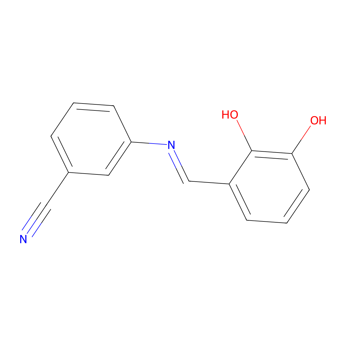 3-[(2,3-Dihydroxybenzylidene)amino]benzonitrile molecular structure, CAS 306324-90-3