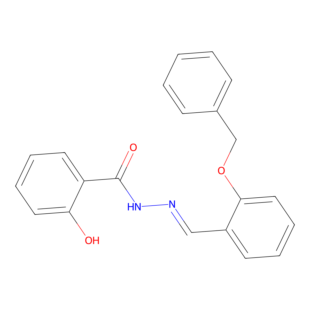2-Hydroxybenzoic acid 2-[[2-(phenylmethoxy)phenyl]methylene]hydrazide molecular structure, CAS 306325-09-7