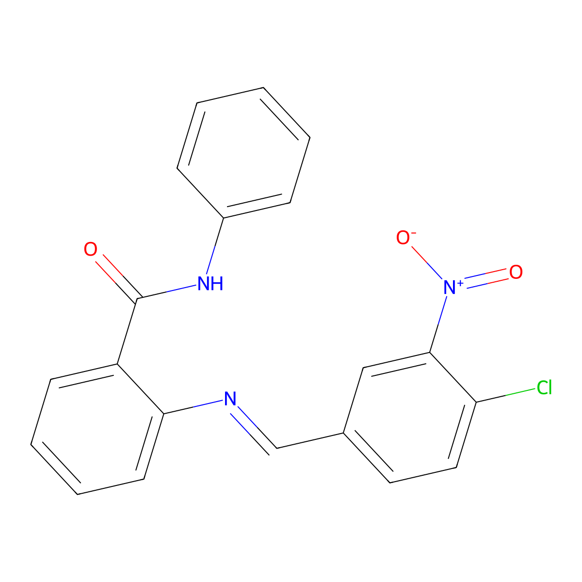 2-({4-chloro-3-nitrobenzylidene}amino)-N-phenylbenzamide molecular structure, CAS 306325-12-2