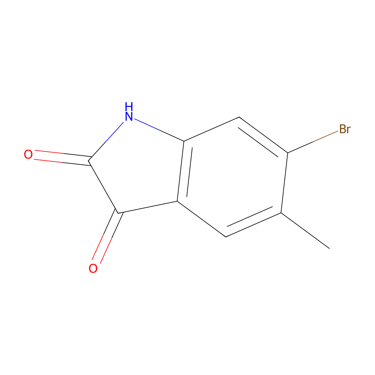 6-bromo-5-methyl-1H-indole-2,3-dione molecular structure, CAS 306325-13-3