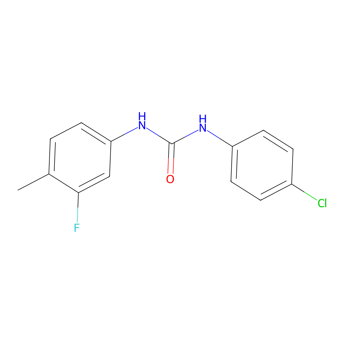 1-(4-Chlorophenyl)-3-(3-fluoro-4-methylphenyl)urea molecular structure, CAS 306325-15-5