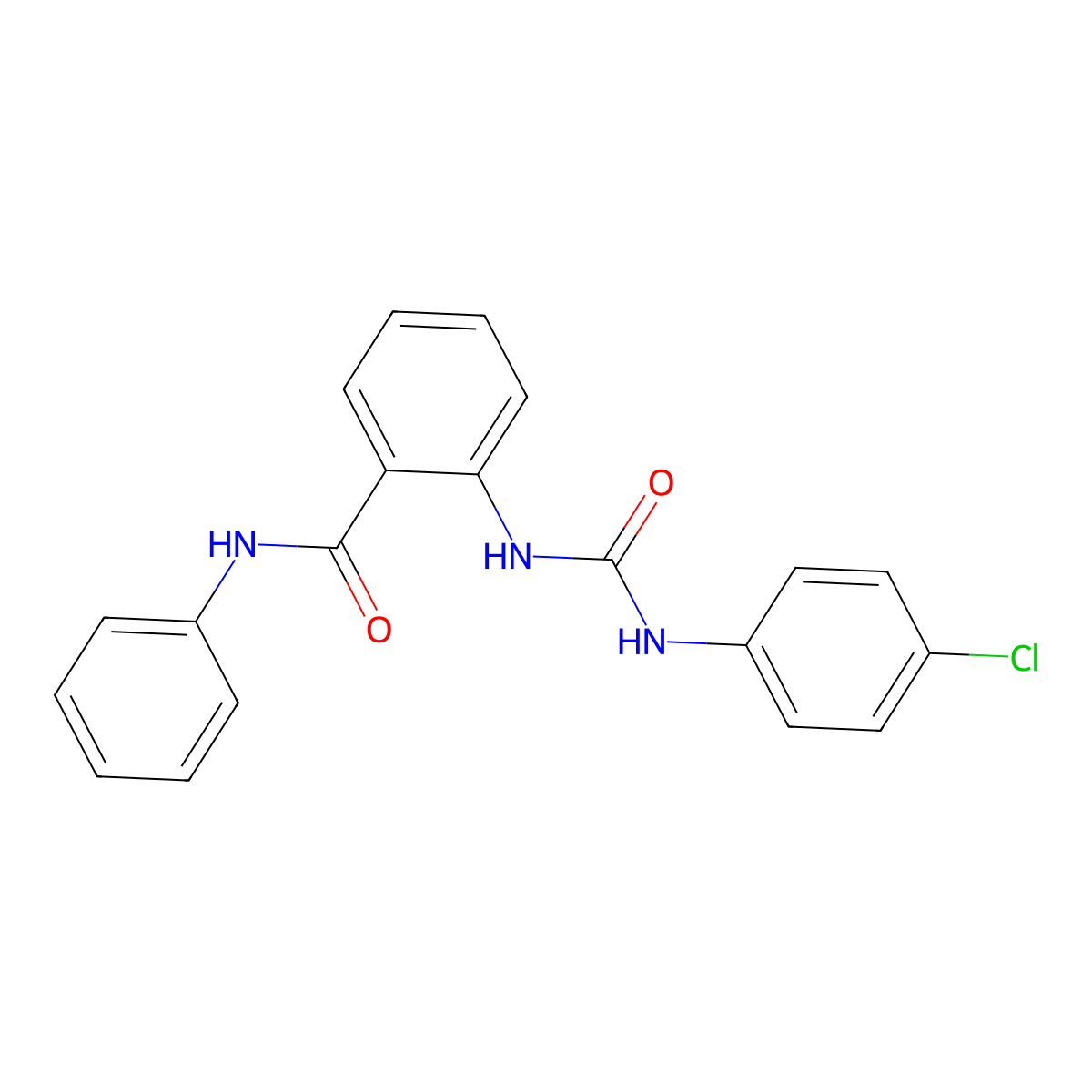 2-[(4-chlorophenyl)carbamoylamino]-N-phenylbenzamide molecular structure, CAS 306325-18-8