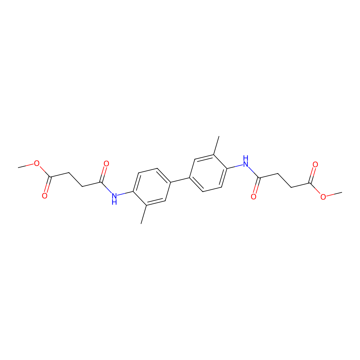 Methyl 4-[4-[4-[(4-methoxy-4-oxobutanoyl)amino]-3-methylphenyl]-2-methylanilino]-4-oxobutanoate molecular structure, CAS 306325-21-3