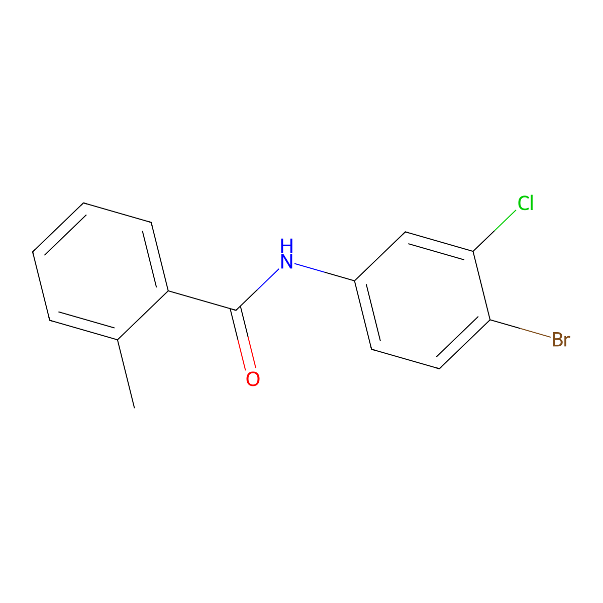 N-(4-bromo-3-chlorophenyl)-2-methylbenzamide molecular structure, CAS 306325-57-5