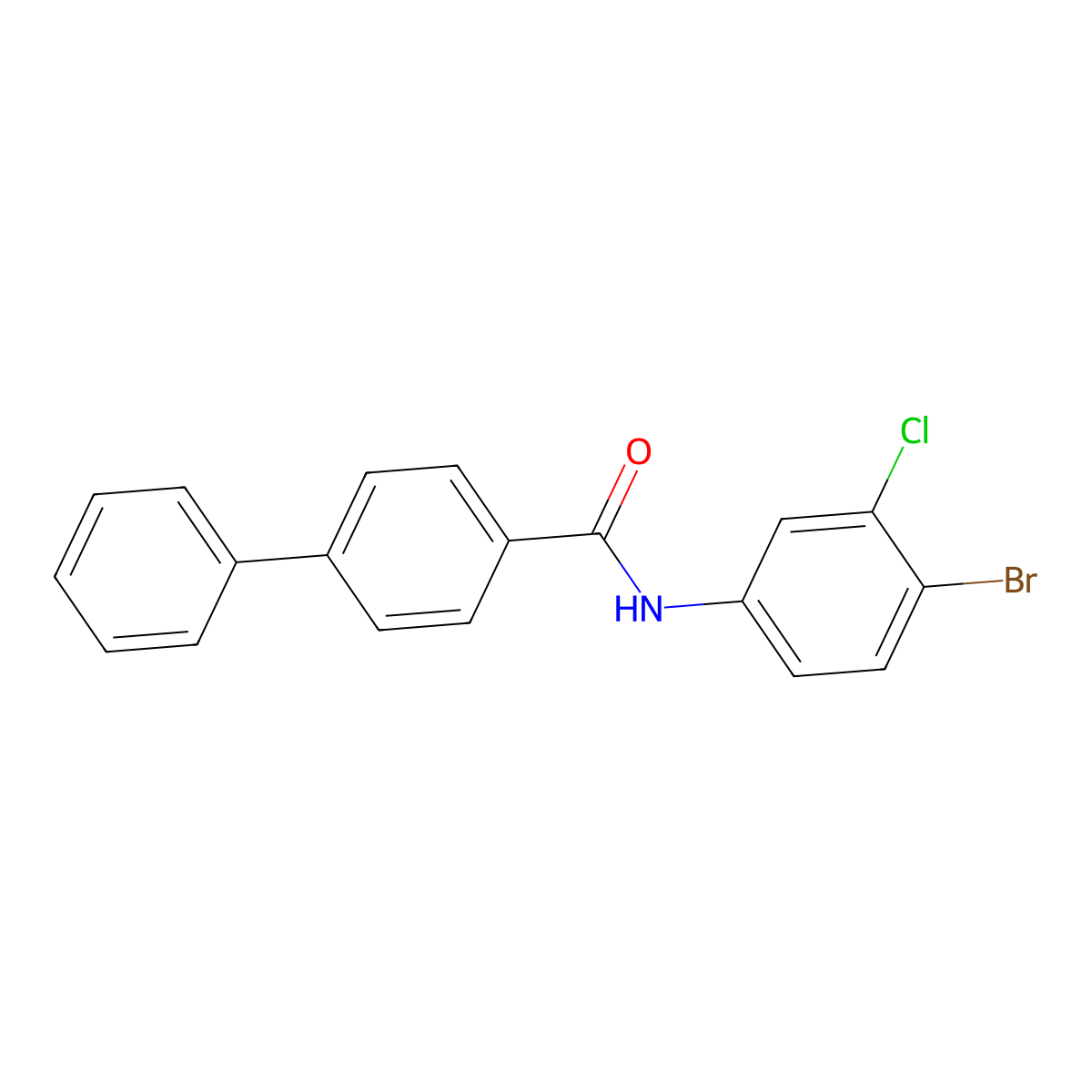 N-(4-bromo-3-chlorophenyl)-4-biphenylcarboxamide molecular structure, CAS 306325-63-3