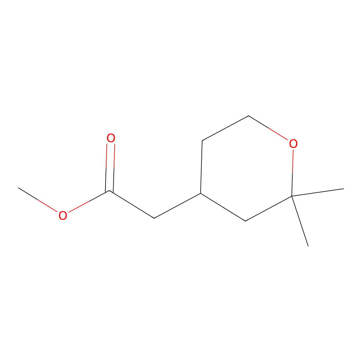 methyl 2-(2,2-dimethyltetrahydro-2H-pyran-4-yl)acetate molecular structure, CAS 306325-99-5