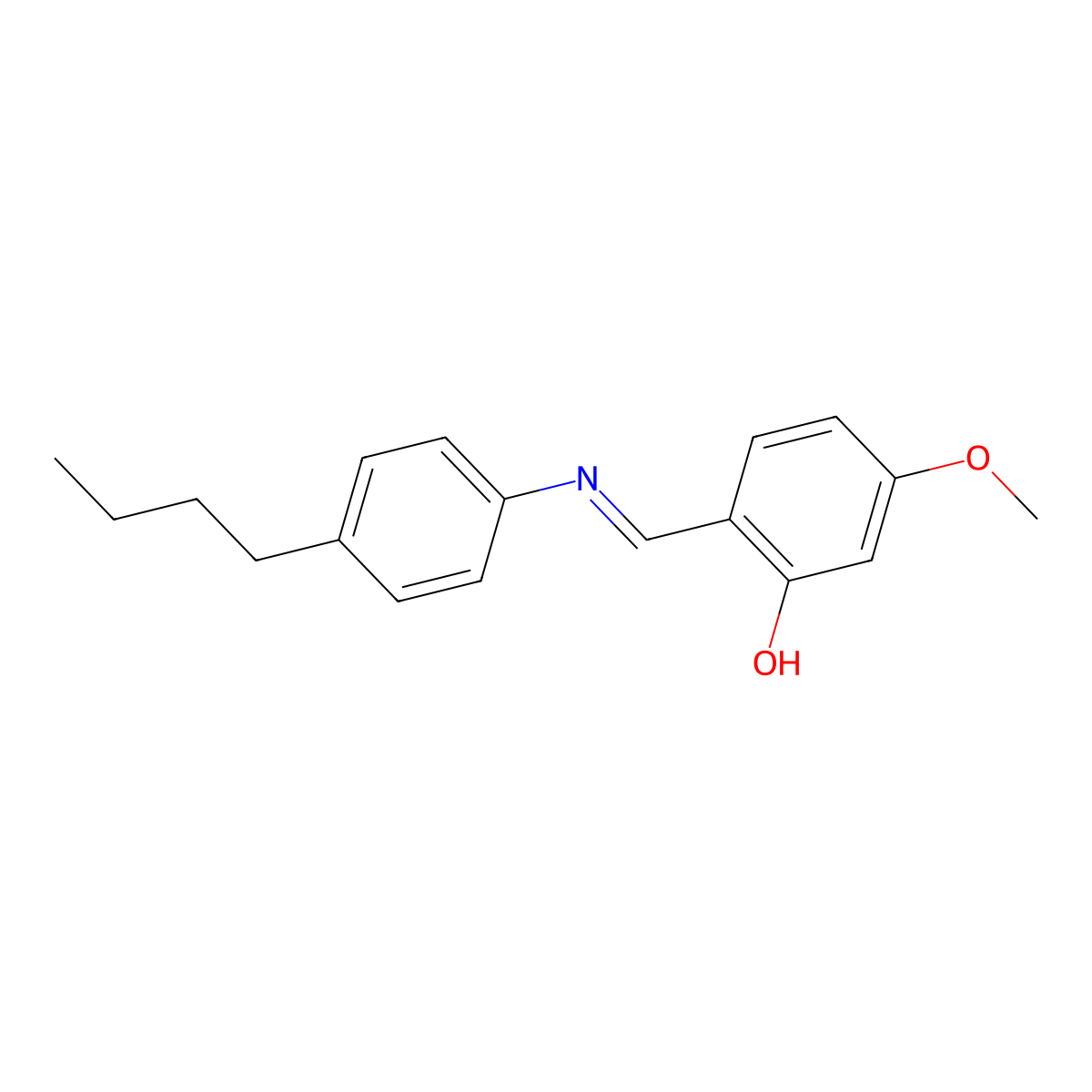 Phenol, 2-[[(4-butylphenyl)imino]methyl]-5-methoxy- molecular structure, CAS 30633-94-4