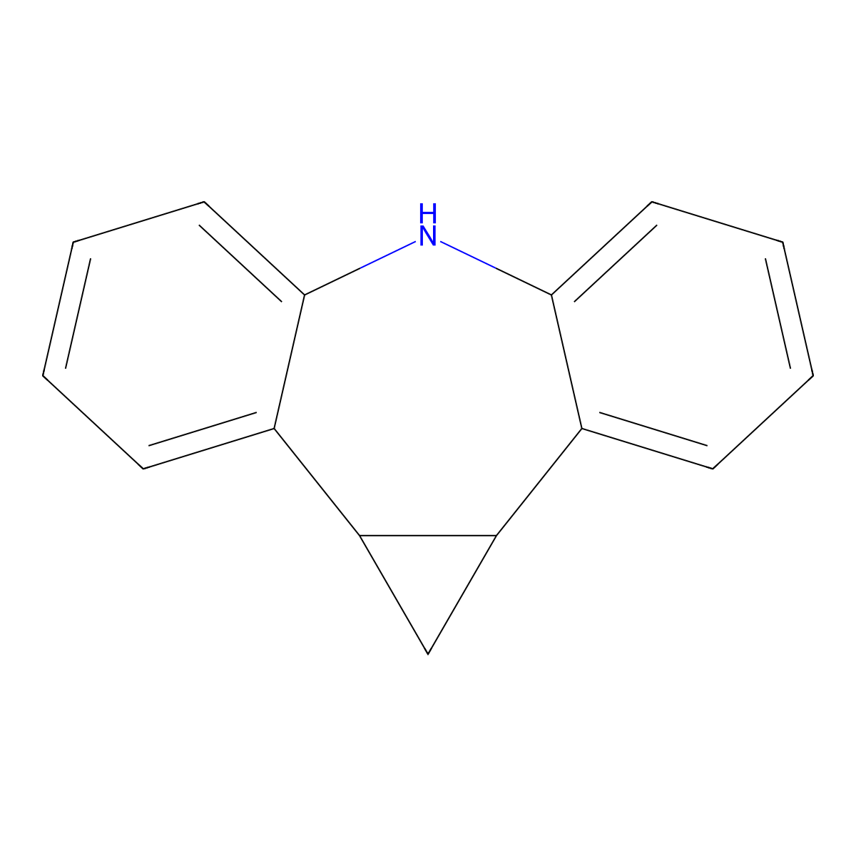 1,1a,6,10b-Tetrahydrodibenzo[b,f]cyclopropa[d]azepine molecular structure, CAS 30646-39-0