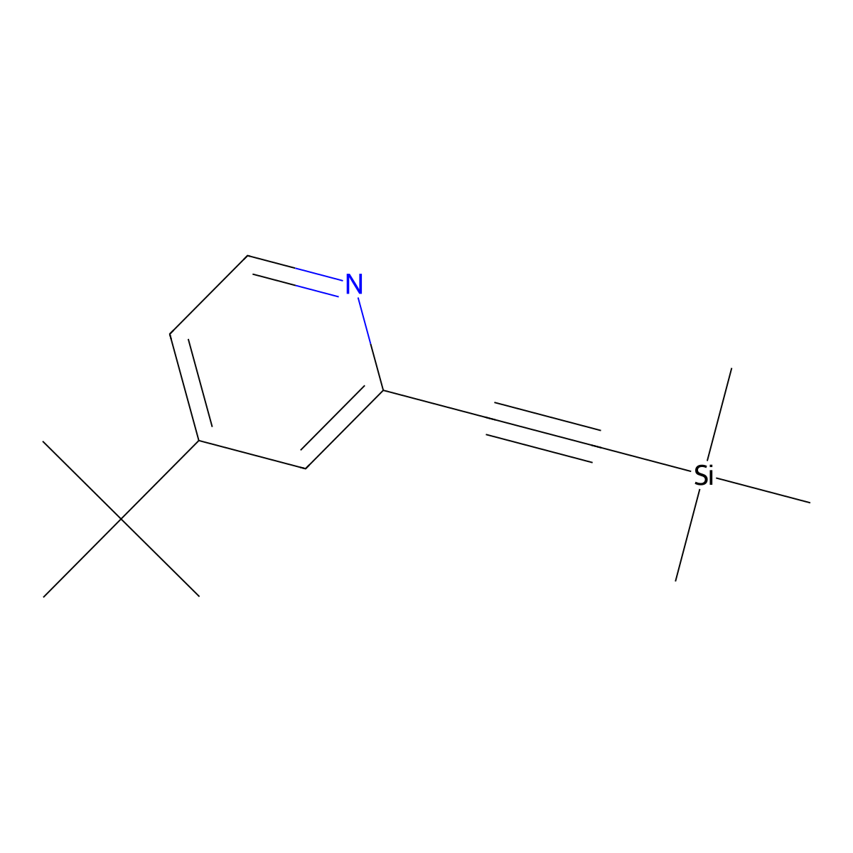 4-(Tert-butyl)-2-((trimethylsilyl)ethynyl)pyridine molecular structure, CAS 3064933-54-3