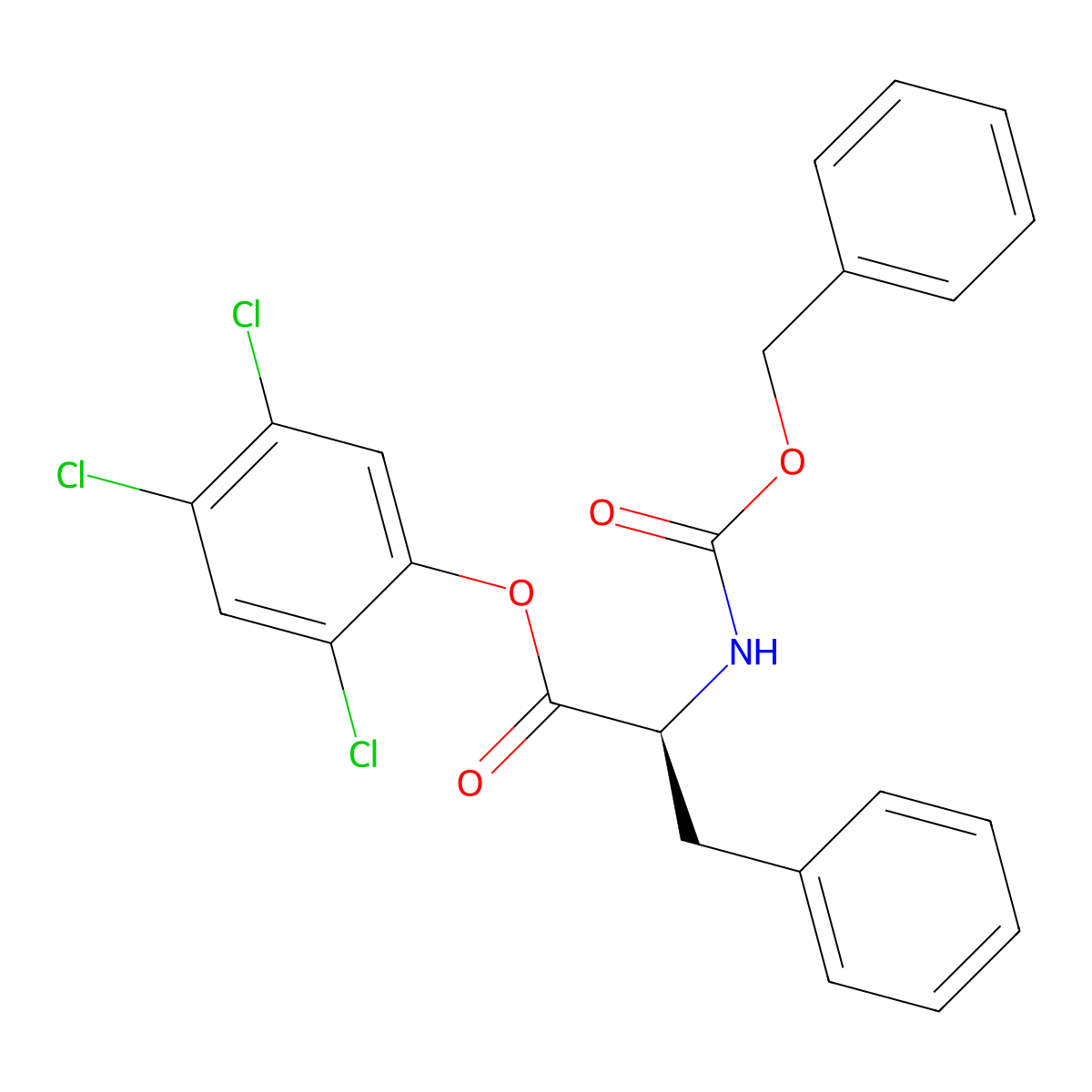 2,4,5-Trichlorophenyl 3-phenyl-N-((phenylmethoxy)carbonyl)-L-alaninate molecular structure, CAS 3065-27-8