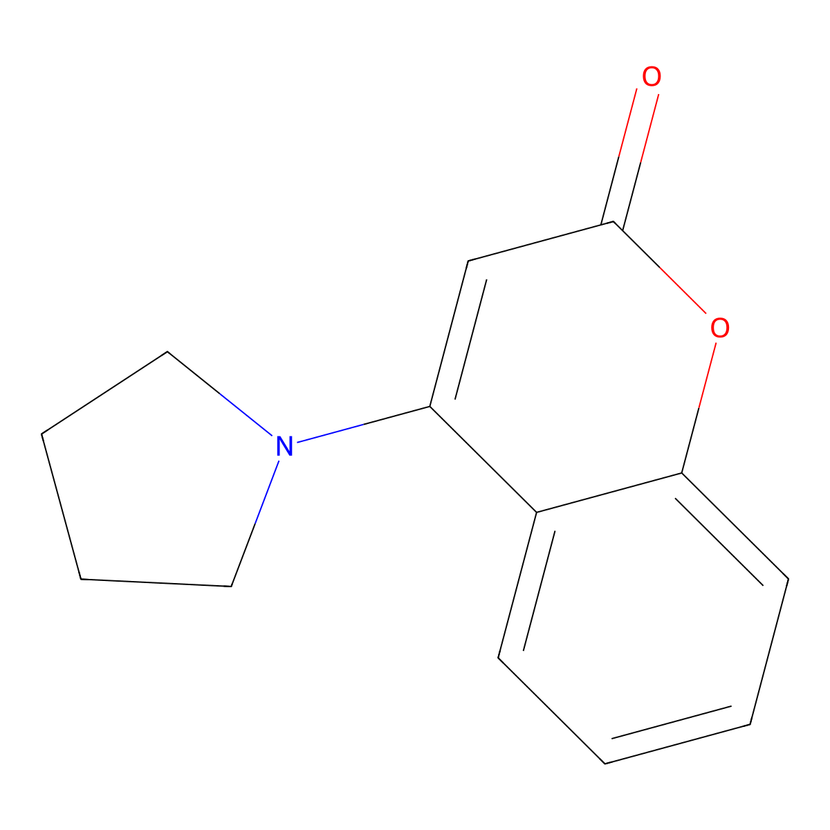 2H-1-Benzopyran-2-one, 4-(1-pyrrolidinyl)- molecular structure, CAS 30650-57-8