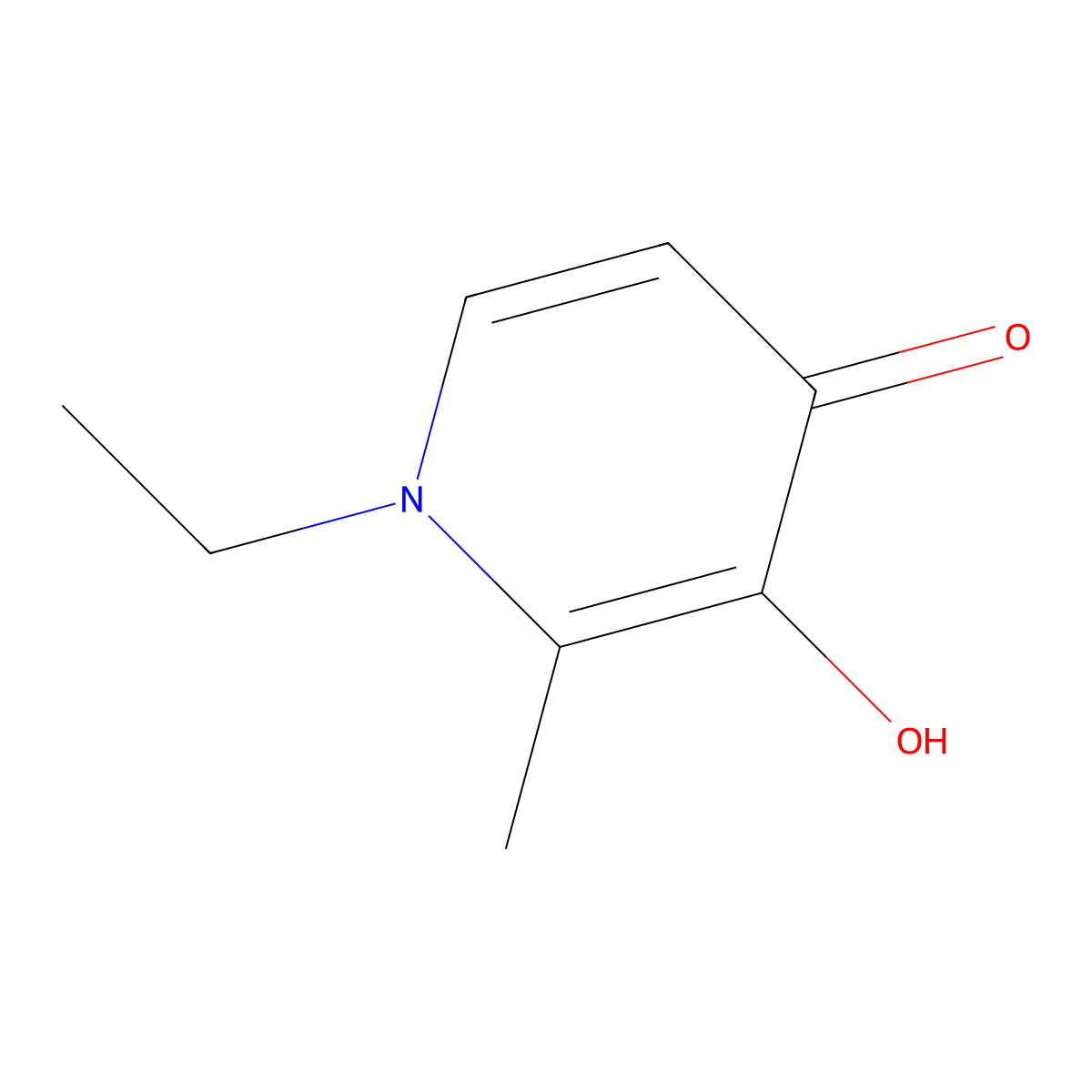1-Ethyl-3-hydroxy-2-methyl-4-pyridinone molecular structure, CAS 30652-12-1