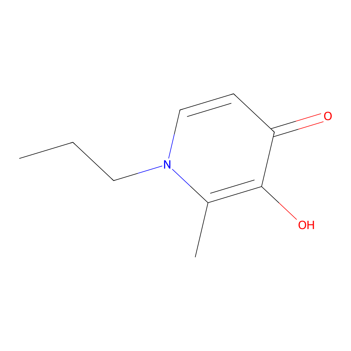 3-Hydroxy-2-methyl-1-propyl-4(1H)-pyridone molecular structure, CAS 30652-13-2