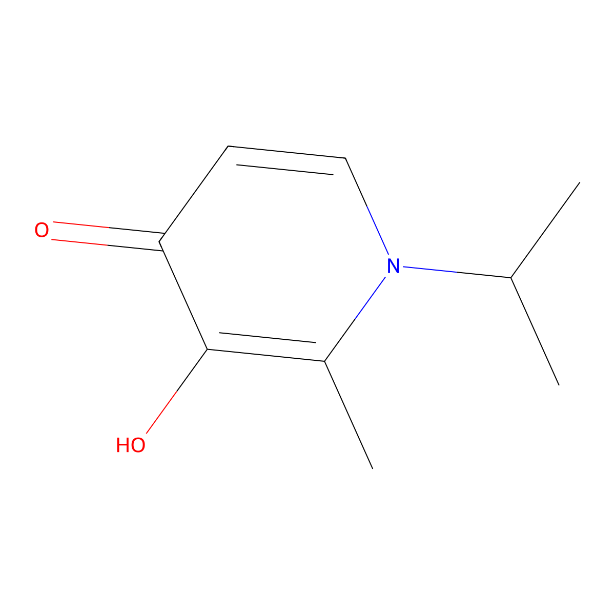 3-Hydroxy-2-methyl-1-(propan-2-yl)-1,4-dihydropyridin-4-one molecular structure, CAS 30652-14-3