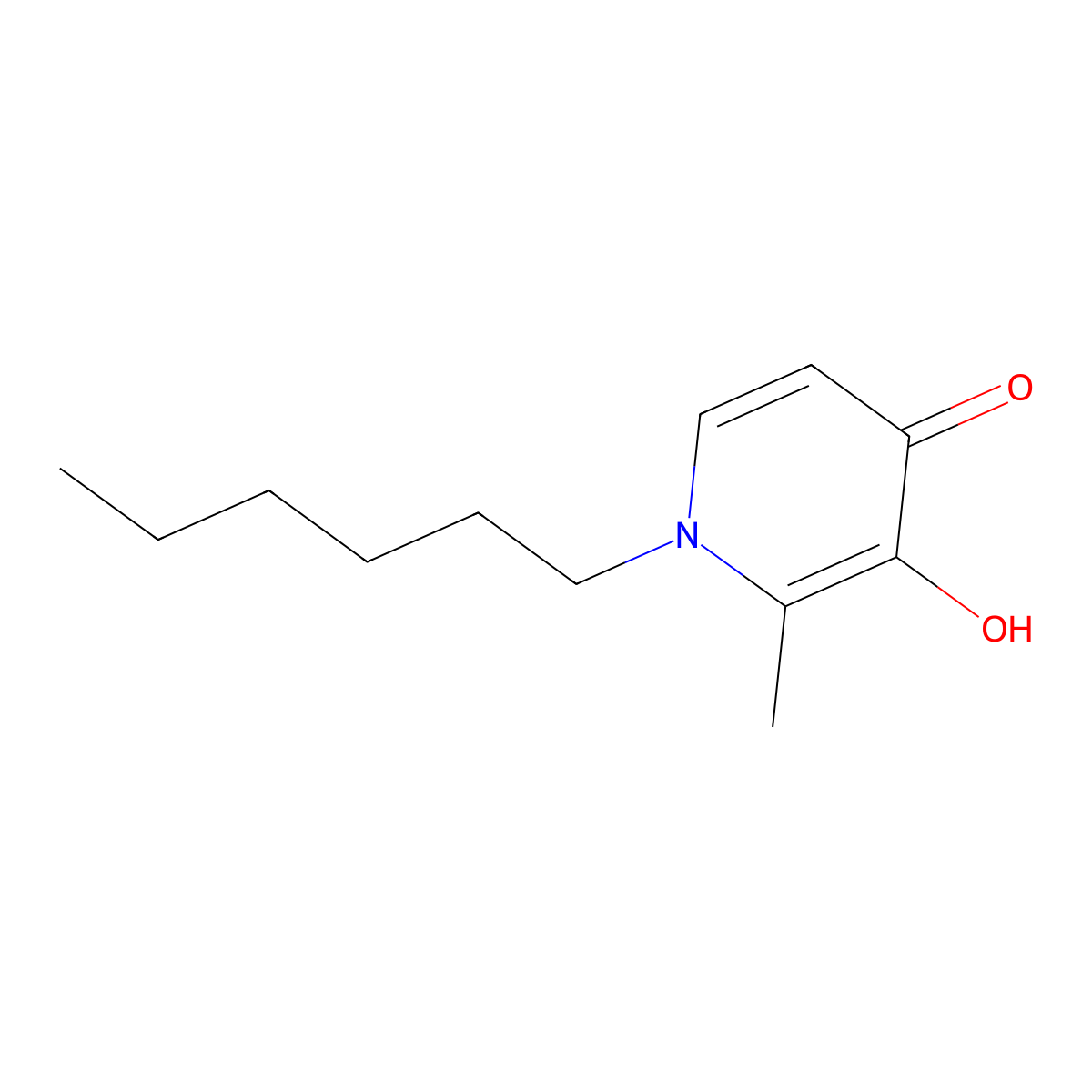 1-Hexyl-3-hydroxy-2-methyl-1,4-dihydropyridin-4-one molecular structure, CAS 30652-18-7