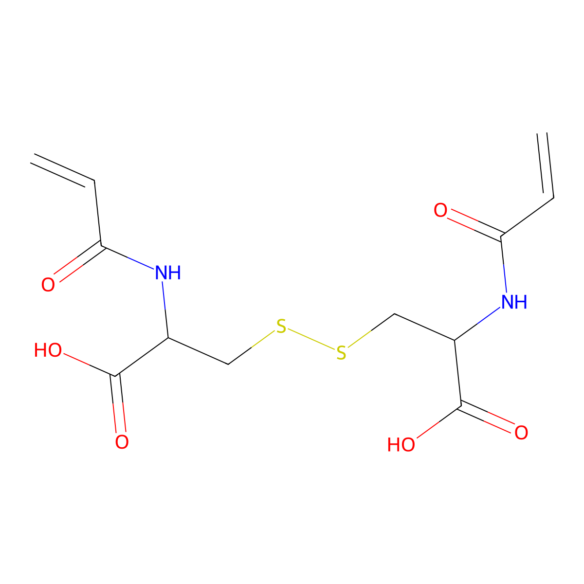 3,3'-Disulfanediylbis(2-acrylamidopropanoic acid) molecular structure, CAS 3065558-30-4