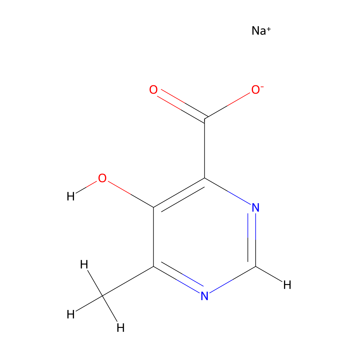 Sodium 5-hydroxy-6-methylpyrimidine-4-carboxylate molecular structure, CAS 3065609-52-8