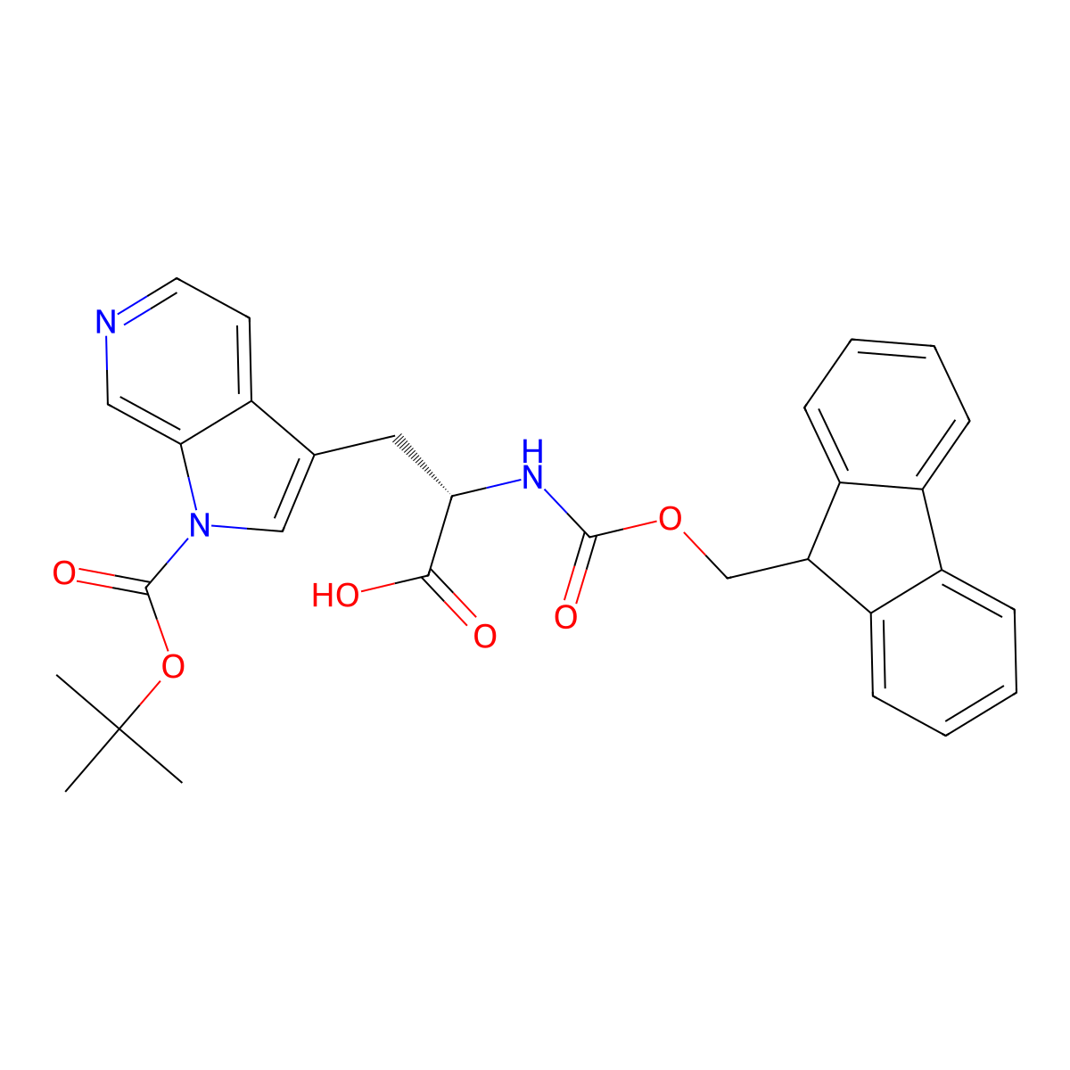 (2S)-3-(1-tert-butoxycarbonylpyrrolo[2,3-c]pyridin-3-yl)-2-(9H-fluoren-9-ylmethoxycarbonylamino)propanoic acid molecular structure, CAS 3065643-41-3