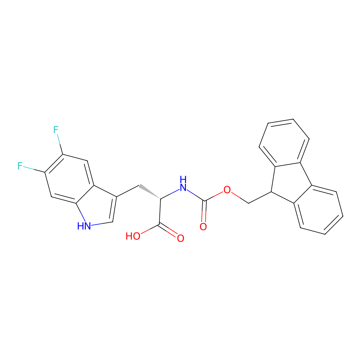 Fmoc-5,6-Difluoro-L-tryptophan molecular structure, CAS 3065645-13-5
