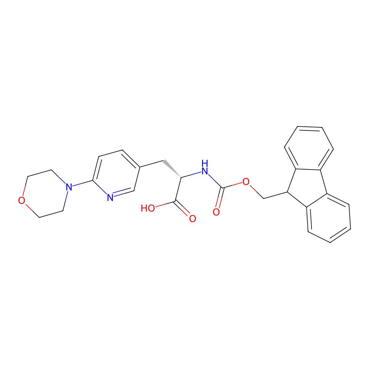 Fmoc-4-morpholinyl-L-phenylalanine molecular structure, CAS 3065645-61-3