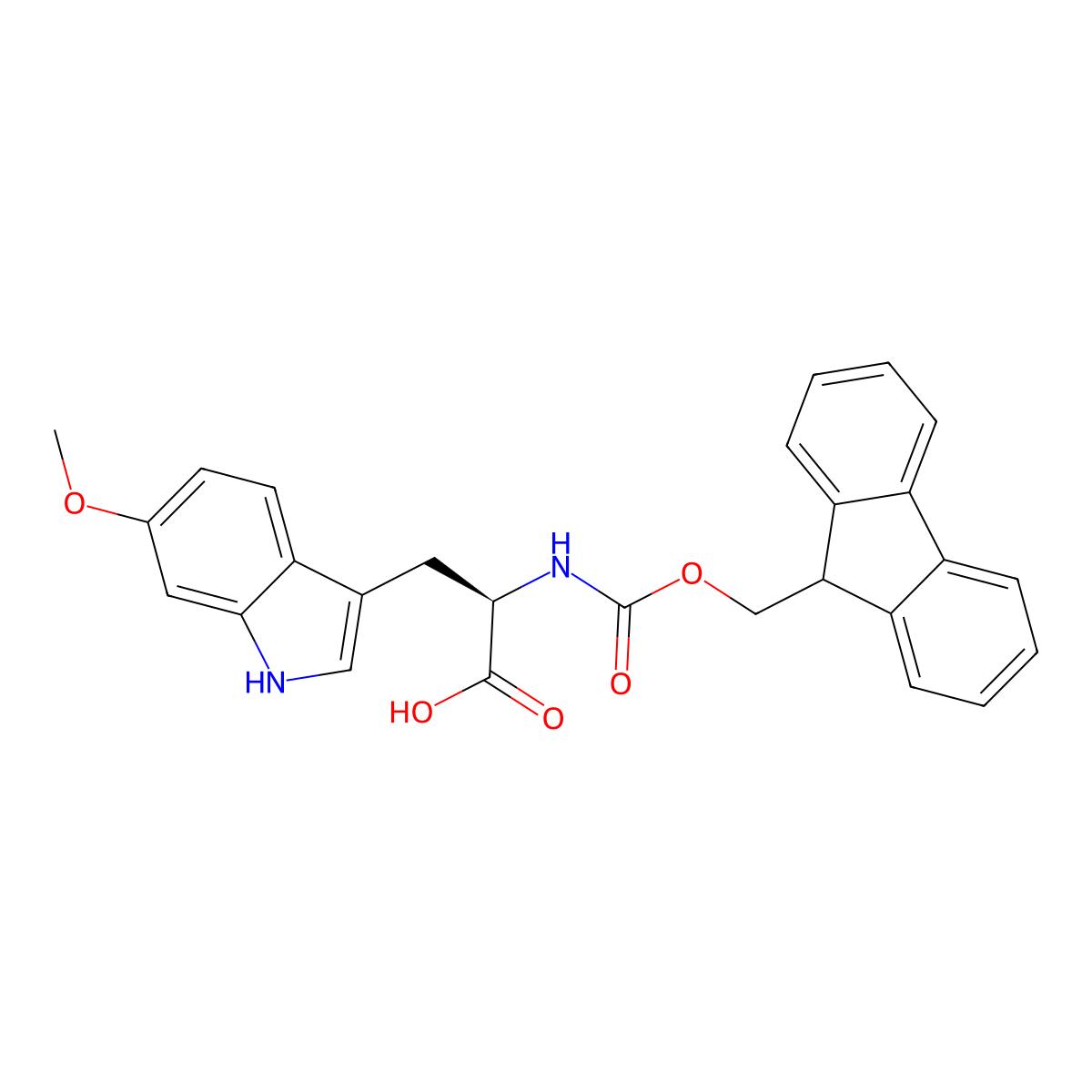 N-Fmoc-6-Methoxy-D-tryptophan molecular structure, CAS 3065647-38-0