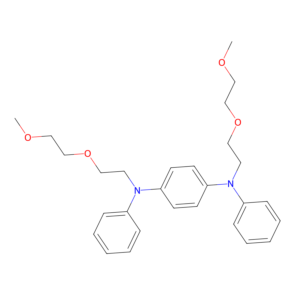 N1,N4-Bis[2-(2-methoxyethoxy)ethyl]-N1,N4-diphenylbenzene-1,4-diamine molecular structure, CAS 3065855-45-7