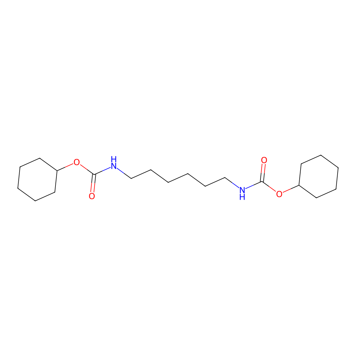 N,N'-Bis(cyclohexyloxycarbonyl)-1,6-hexanediamine molecular structure, CAS 3066-64-6