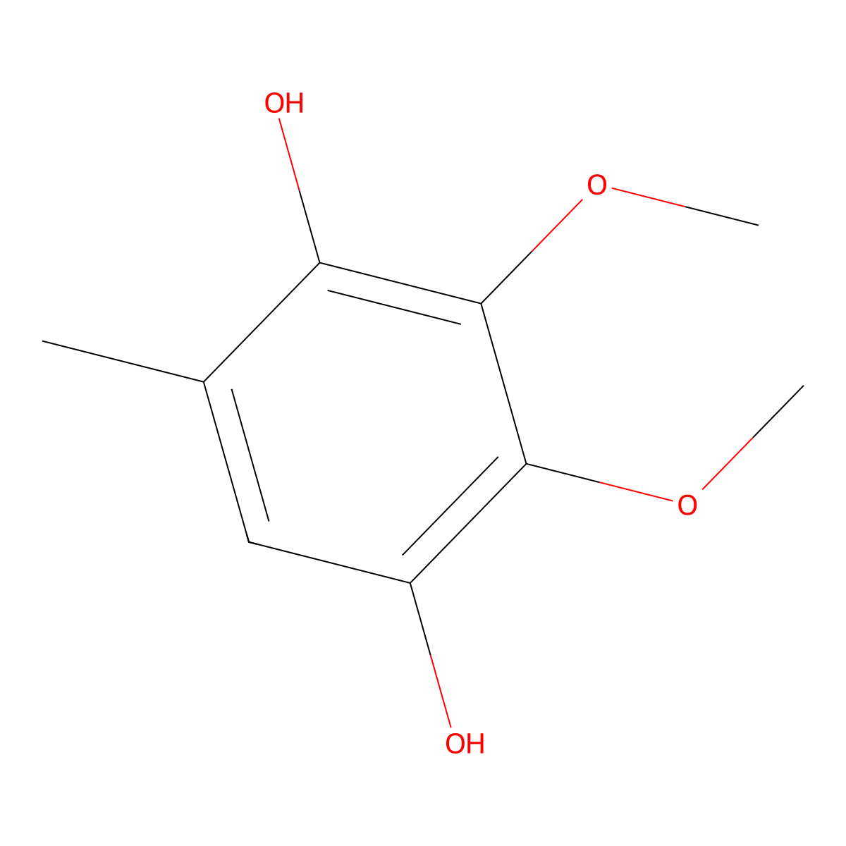 2,3-Dimethoxy-5-methyl-1,4-benzenediol molecular structure, CAS 3066-90-8