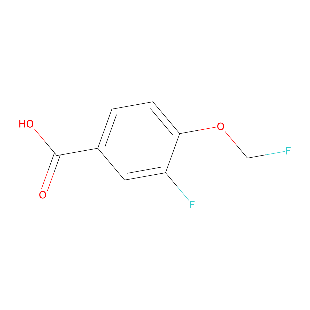 3-Fluoro-4-(fluoromethoxy)benzoic acid molecular structure, CAS 3066073-29-5