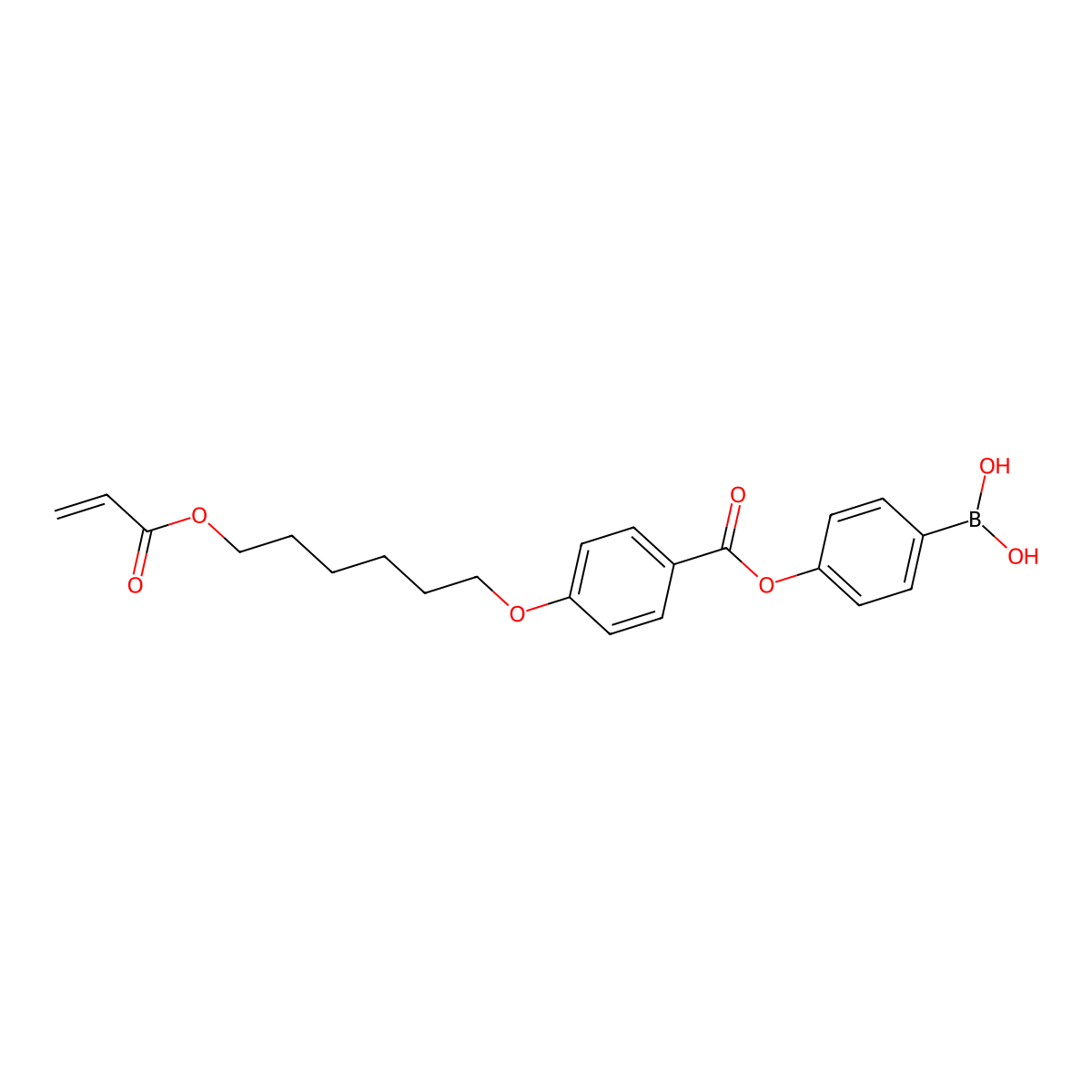 (4-((4-((6-(Acryloyloxy)hexyl)oxy)benzoyl)oxy)phenyl)boronic acid molecular structure, CAS 3066107-18-1