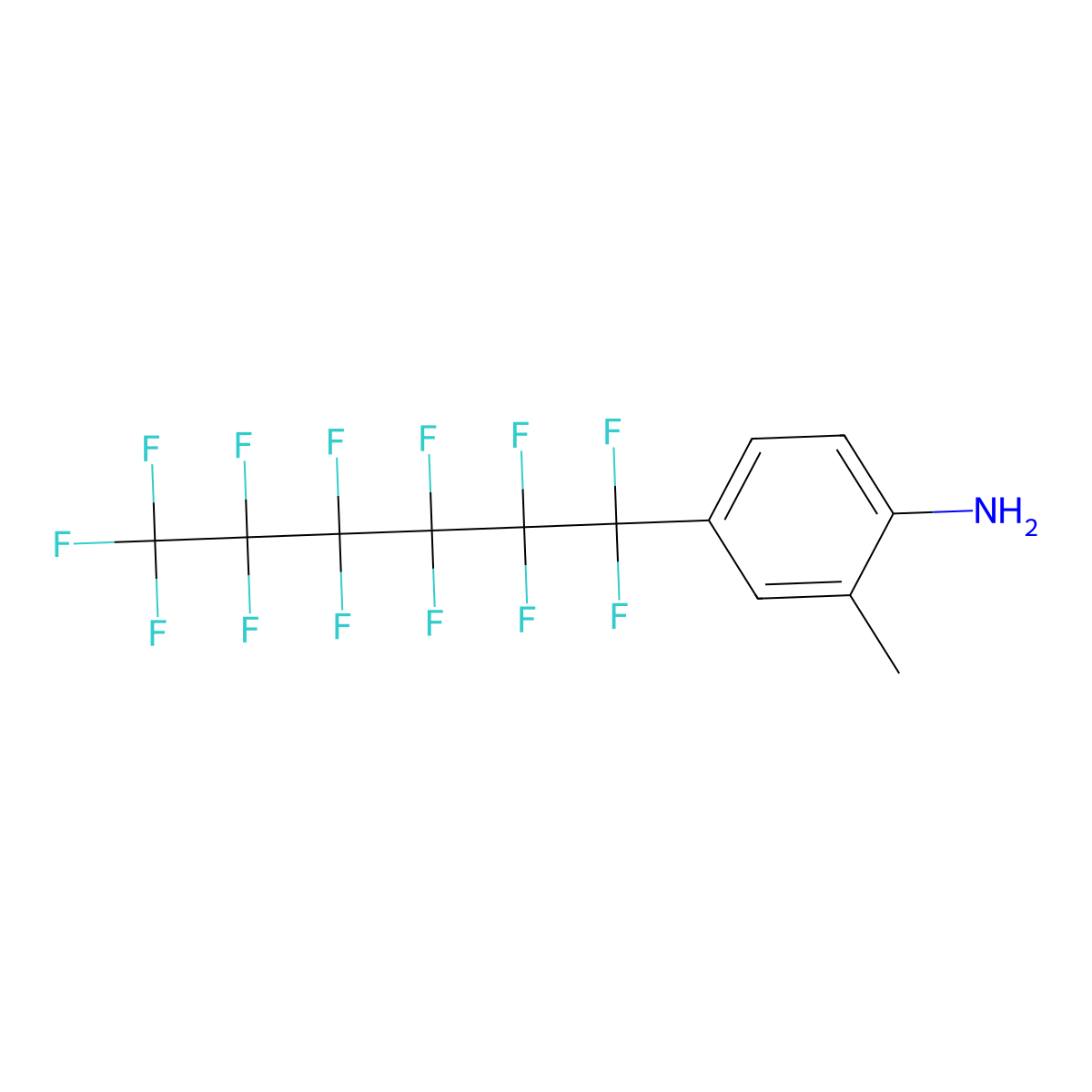 2-Methyl-4-(1,1,2,2,3,3,4,4,5,5,6,6,6-tridecafluorohexyl)-benzenamine molecular structure, CAS 3066230-96-1