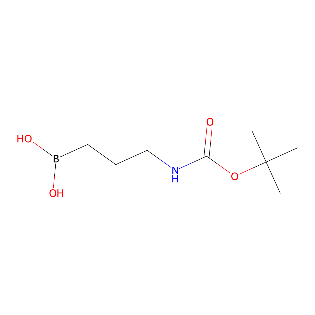 (3-((tert-Butoxycarbonyl)amino)propyl)boronic acid molecular structure, CAS 3066436-61-8