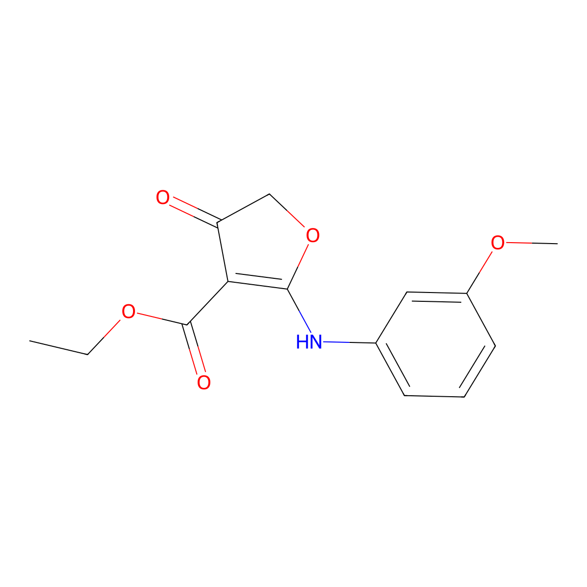 Ethyl 2-[(3-methoxyphenyl)amino]-4-oxo-4,5-dihydrofuran-3-carboxylate molecular structure, CAS 30666-31-0