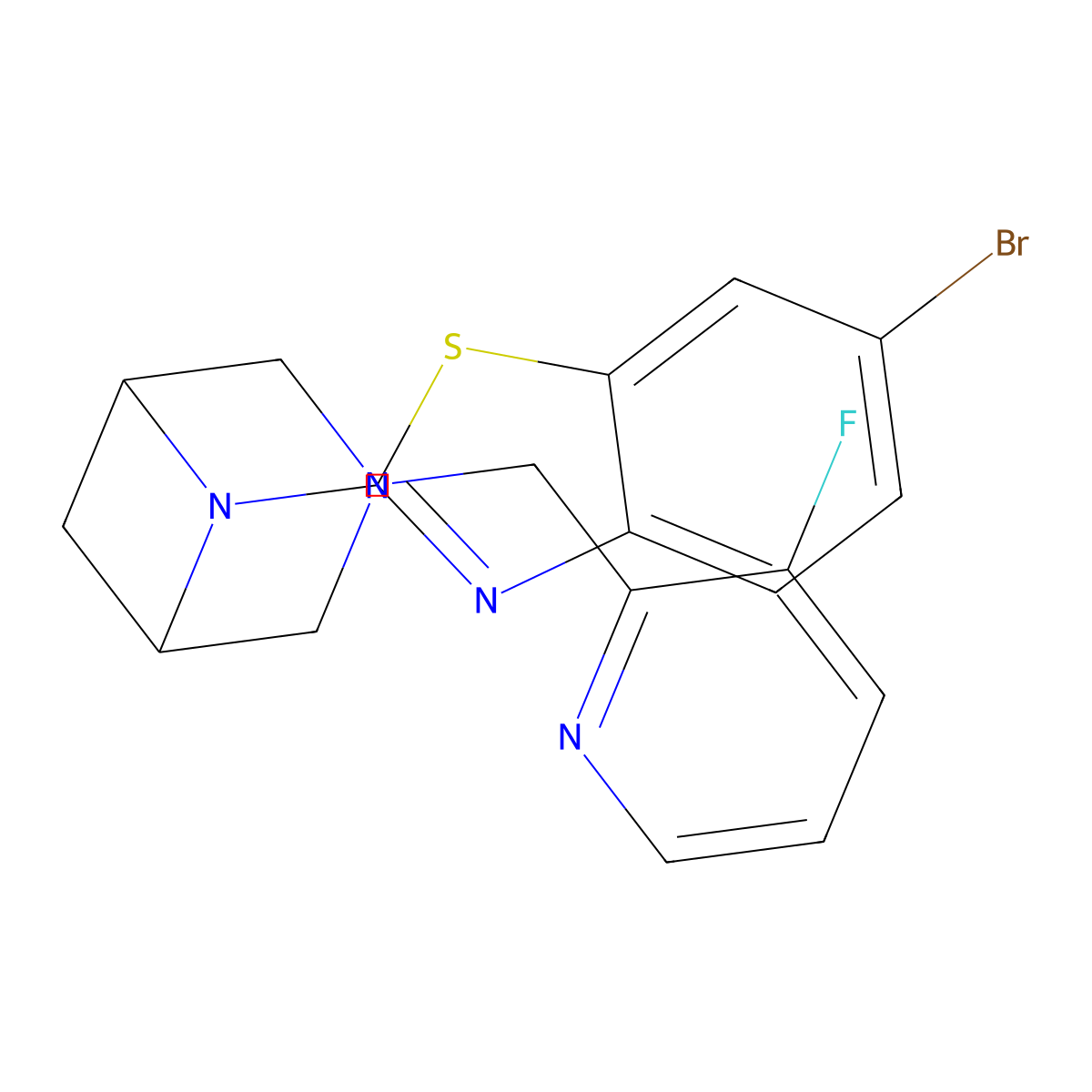 6-Bromo-2-[3-[(3-fluoropyridin-2-yl)methyl]-3,6-diazabicyclo[3.1.1]heptan-6-yl]-1,3-benzothiazole molecular structure, CAS 3066621-01-7