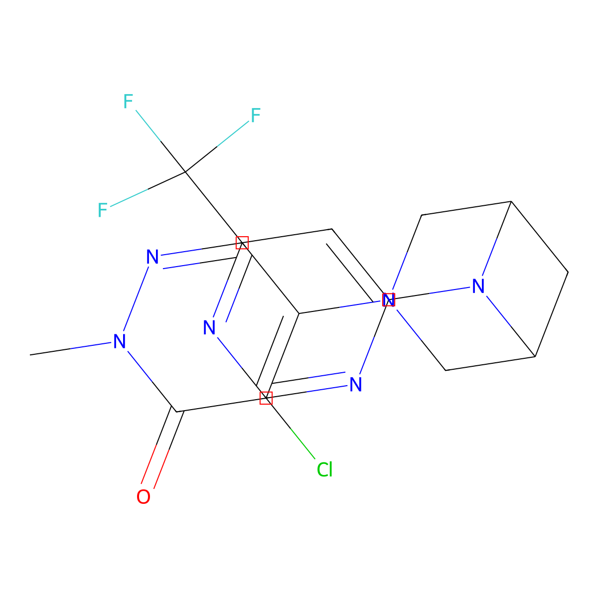 4-Chloro-2-methyl-5-{6-[6-(trifluoromethyl)pyrimidin-4-yl]-3,6-diazabicyclo[3.1.1]heptan-3-yl}-2,3-dihydropyridazin-3-one molecular structure, CAS 3066631-19-1