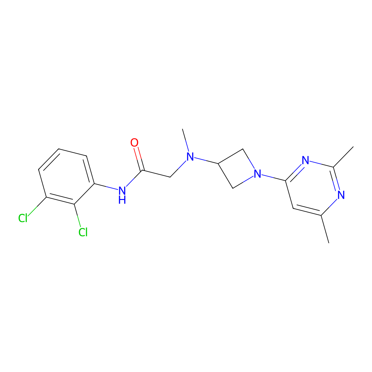 N-(2,3-dichlorophenyl)-2-[[1-(2,6-dimethylpyrimidin-4-yl)azetidin-3-yl]-methylamino]acetamide molecular structure, CAS 3066631-84-0