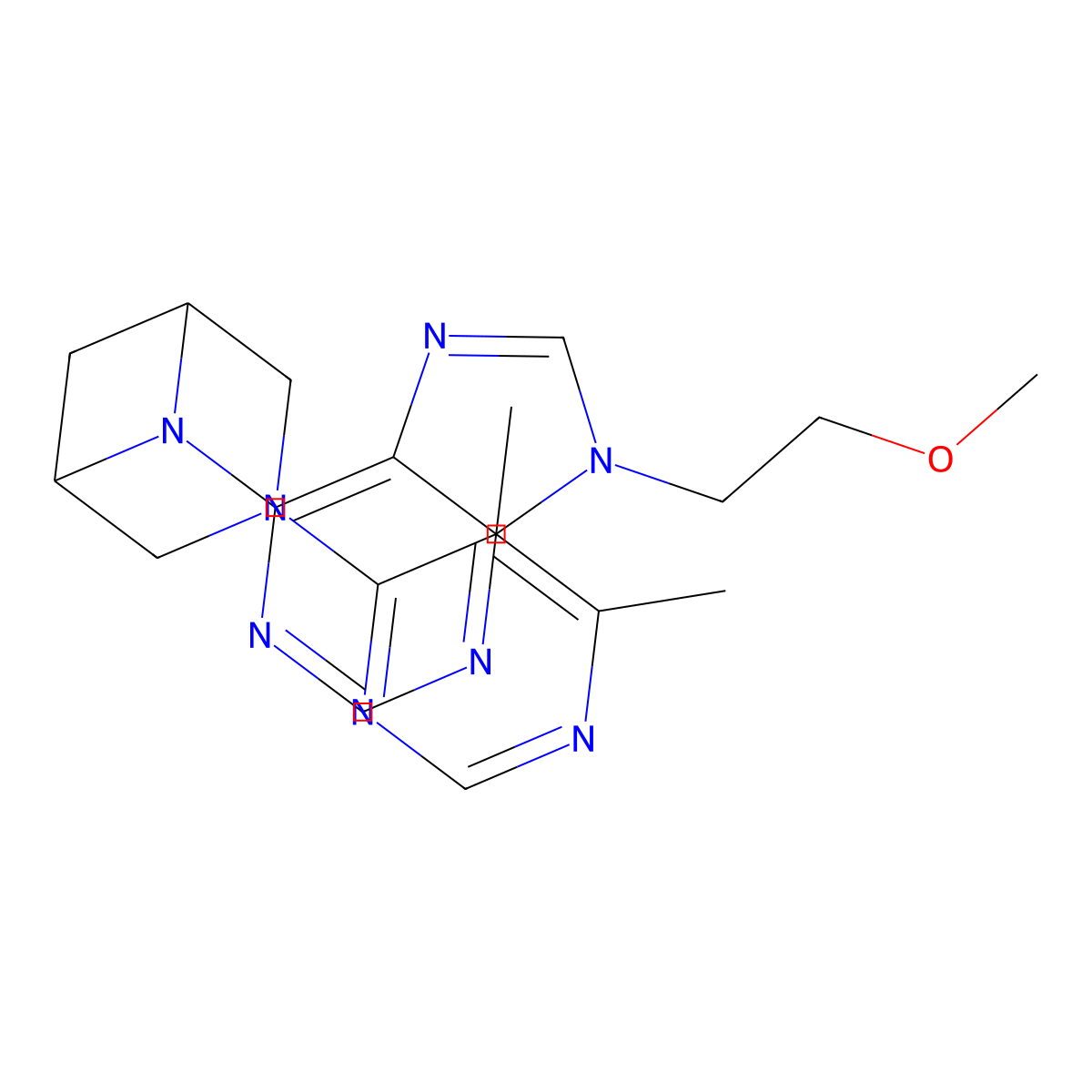 6-[3-(5,6-Dimethylpyrimidin-4-yl)-3,6-diazabicyclo[3.1.1]heptan-6-yl]-9-(2-methoxyethyl)purine molecular structure, CAS 3066634-00-9