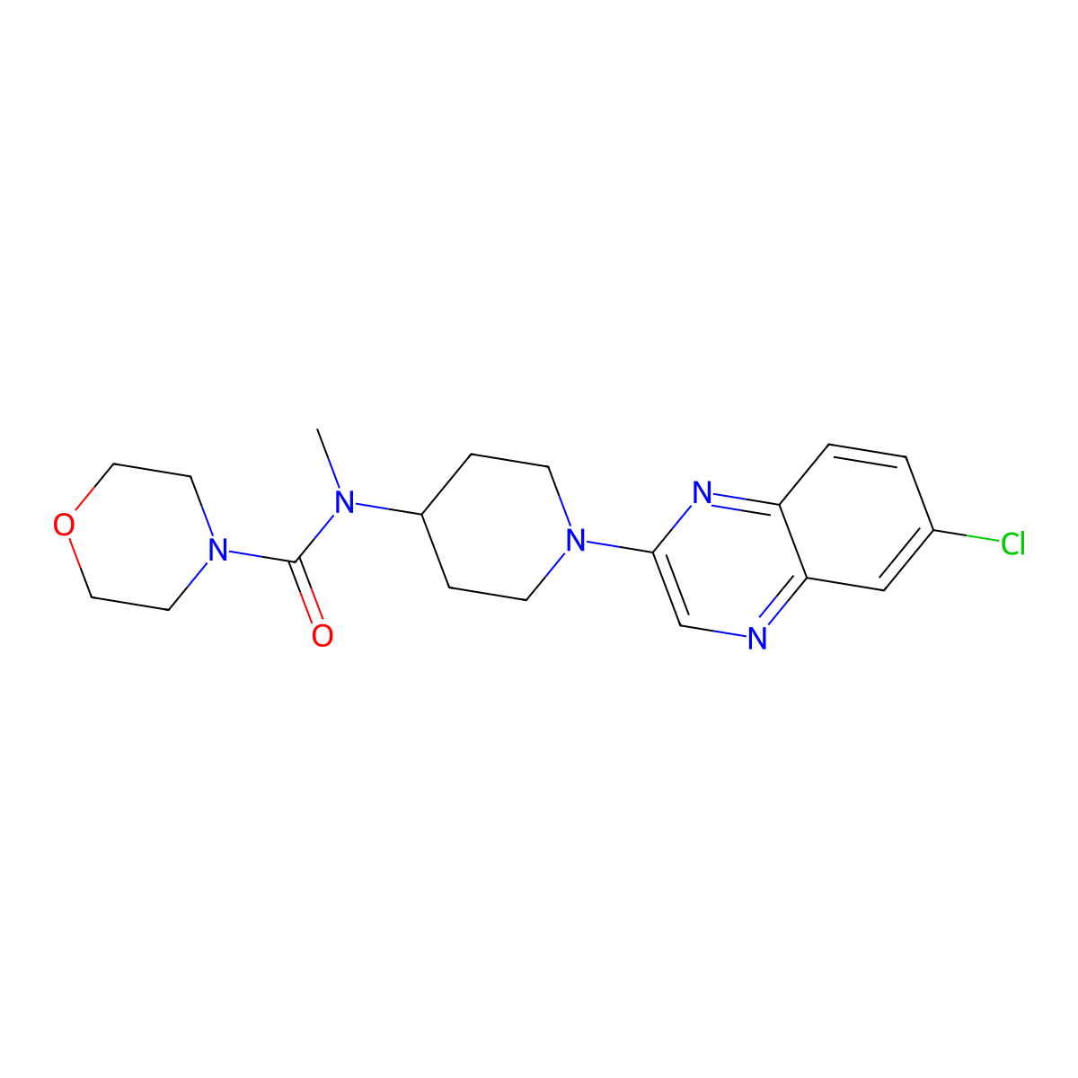 N-[1-(6-chloroquinoxalin-2-yl)piperidin-4-yl]-N-methylmorpholine-4-carboxamide molecular structure, CAS 3066638-49-8