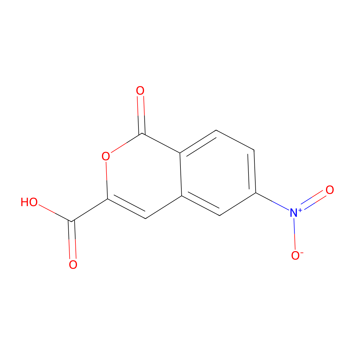 6-nitro-1-oxo-1H-isochromene-3-carboxylic acid molecular structure, CAS 3066638-62-5