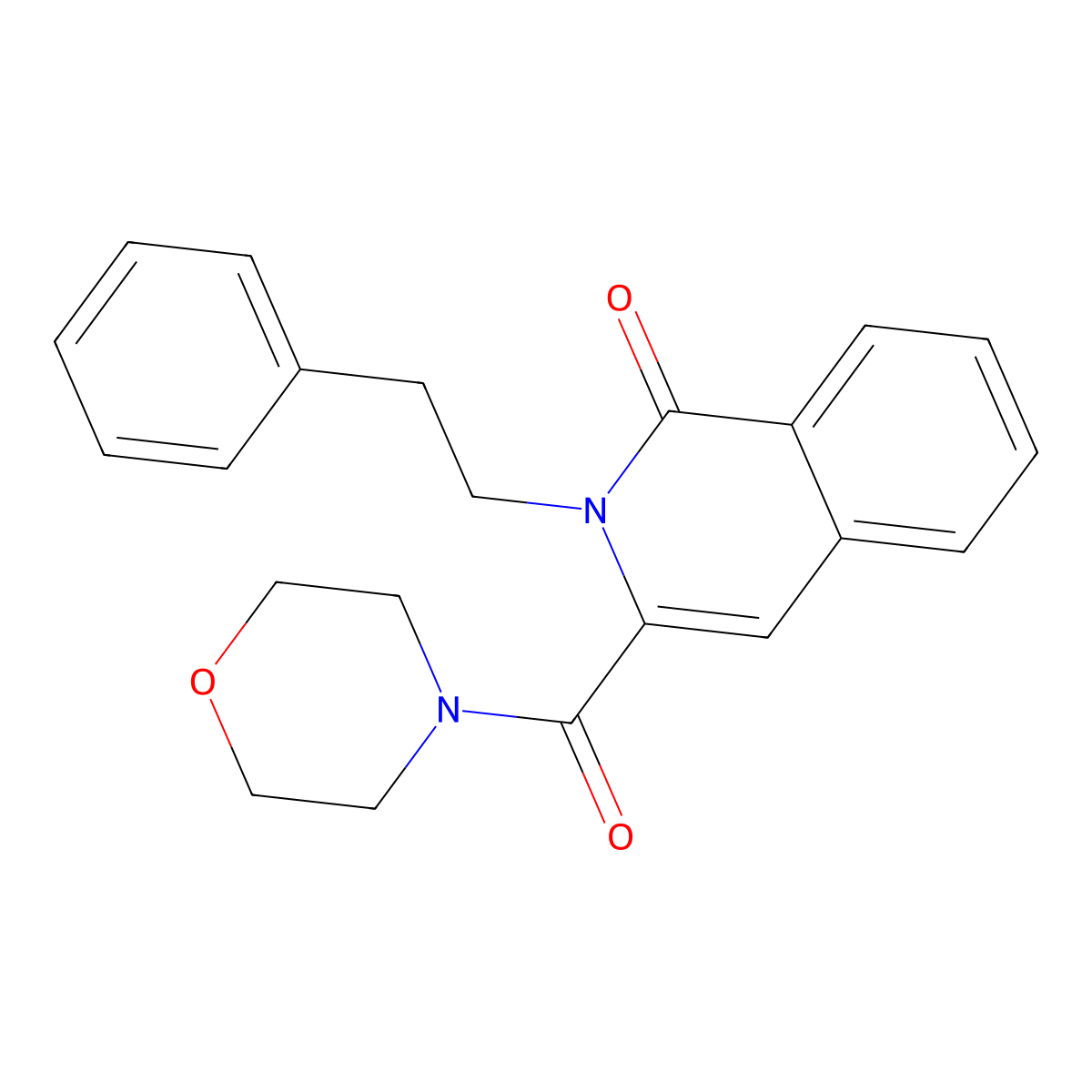 3-(Morpholine-4-carbonyl)-2-(2-phenylethyl)isoquinolin-1-one molecular structure, CAS 3066638-84-1